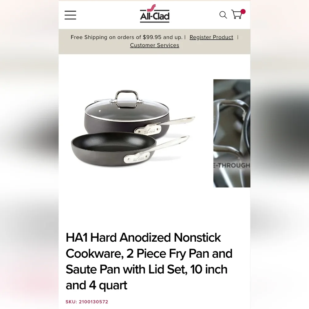 All-Clad 3 piece set 'HA1 Nonstick' - Picture 2 of 8